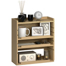 HOMCOM 4-Tier Desktop Organiser With Cable Management For Stationery - Oak/Dark Brown