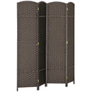HOMCOM 4 Panel Folding Room Divider, Privacy Screen, 160 x 170cm, Brown