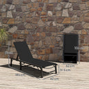Outsunny Folding Sun Lounger, 5-Position Adjustable Sun Sunbed
