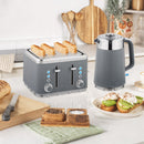 HOMCOM 1.7L 3000W Rapid Boil Kettle and 4 Slice Toaster Set Crumb Tray