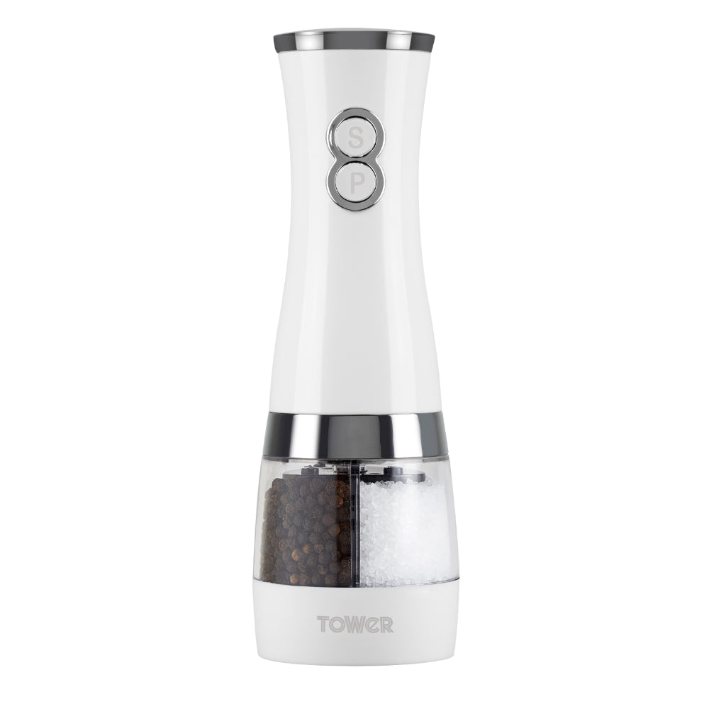 Tower Duo Electric Salt & Pepper Mill White