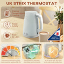 HOMCOM 1.7L 3000W Rapid Boil Kettle and 2 Slice Toaster Set Crumb Tray