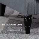 HOMCOM Accent Chair Wingback Armchair Retro Tufted Club Wood Fabric