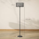 HOMCOM Modern Standing Lamp with Double Layer Shade & Foot Switch, Black