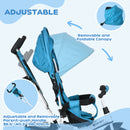 HOMCOM 6 In 1 Kids Trike, Stroller With Parent Handle