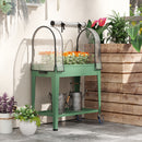 Outsunny Mobile Raised Garden Bed with Greenhouse Cover, Green