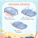 ZONEKIZ Baby Bath Tub with Cushion - Blue