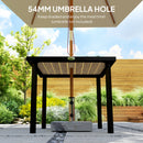 Outsunny Garden Table for 4 Person with 5.4cm Parasol Hole