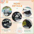 HOMCOM 2 in 1 Lightweight Pushchair -  Grey