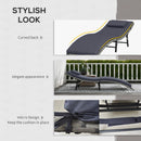 Outsunny Folding Rattan Sun Lounger with Cushion and Pillow, Grey