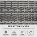Outsunny Folding Rattan Sun Lounger with Cushion and Pillow, Grey