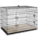 PawHut Dog Crate With 2 Doors, Tray, Soft Cushion