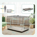 PawHut Dog Crate With 2 Doors, Tray, Soft Cushion