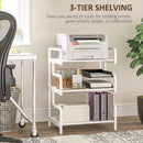 HOMCOM 3-Tier Storage Shelf, Metal Shelves For Storage For Home Office, White