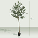 HOMCOM 2 Pack Indoor Artificial Plants, Faux Potted Silk Olive Trees, 180cm