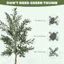 HOMCOM 2 Pack Indoor Artificial Plants, Faux Potted Silk Olive Trees, 180cm