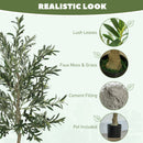 HOMCOM 2 Pack Indoor Artificial Plants, Faux Potted Silk Olive Trees, 180cm