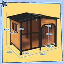 PawHut Wooden Dog Kennel, Dog House with Removable Floor