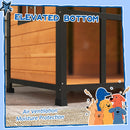 PawHut Wooden Dog Kennel, Dog House with Removable Floor