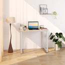 HOMCOM Computer Desk Dining Table Writing Table with Metal Frame, White