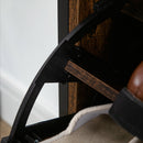 HOMCOM 2 Flip Door Shoe Cabinet With Divider For Entryway Rustic Brown