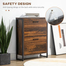 HOMCOM 2 Flip Door Shoe Cabinet With Divider For Entryway Rustic Brown