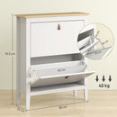 HOMCOM 2 Drawer Shoe Cabinet with Flip Doors for Hallway, Entryway, White