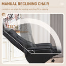 HOMCOM Recliner Armchair with Wood Base, Upholstered Reclining Chair