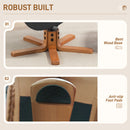 HOMCOM Recliner Armchair with Wood Base, Upholstered Reclining Chair