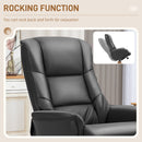 HOMCOM Recliner Armchair with Wood Base, Upholstered Reclining Chair