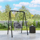 Outsunny Hammock Chair, Boho Hanging Swing Chair with Cushion