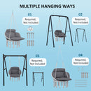 Outsunny Hammock Chair, Boho Hanging Swing Chair with Cushion