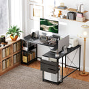 HOMCOM 168cm Reversible L Shaped Desk, 240cm Two Person Desk