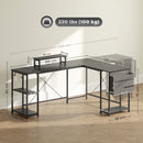 HOMCOM 168cm Reversible L Shaped Desk, 240cm Two Person Desk