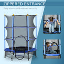 HOMCOM 4.6FT/75 Inch Kids Trampoline With Safety Enclosure, Indoor Outdoor