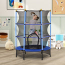 HOMCOM 4.6FT/75 Inch Kids Trampoline With Safety Enclosure, Indoor Outdoor