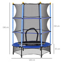 HOMCOM 4.6FT/75 Inch Kids Trampoline With Safety Enclosure, Indoor Outdoor