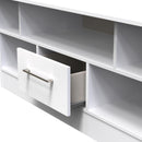 Wellington Ready Assembled TV Unit with 1 Drawer  - White Matt & White