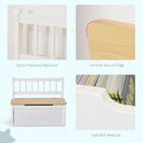 HOMCOM 2 In 1 Wooden Toy Box, Seat Storage Bench - White