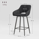 HOMCOM Bar Stools Set Of 2, Velvet-Touch Fabric Counter Height Bar Chairs Pink