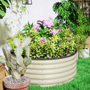 Outsunny Galvanised Planter with Gloves, 120 x 120 x 43cm, Light Green