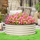 Outsunny Galvanised Planter with Gloves, 120 x 120 x 43cm, Light Green