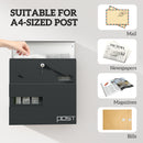 HOMCOM Wall Mounted Post Box, Weatherproof Letterbox with Lock