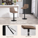 HOMCOM Bar Stools Set Of 2, Adjustable Bar Chairs 360° Swivel For Kitchen Brown