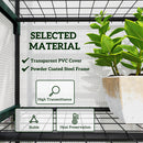 Outsunny 5 Tier Mini Greenhouse Grow House w/ Roll Up Door, White/Grey