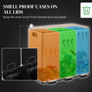 HOMCOM 3 X 15L Triple Kitchen Bin Pedal Bin For Recycling And Waste, Gold Tone