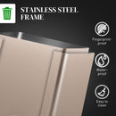 HOMCOM 3 X 15L Triple Kitchen Bin Pedal Bin For Recycling And Waste, Gold Tone