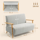 HOMCOM 2 Seater Sofa, Fabric Modern Loveseat For Living Room