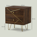 HOMCOM Bedside Tables Set of 2, Modern Side Table Set with 2 Drawers, Brown