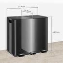 HOMCOM 3 x 15L Triple Kitchen Bin Pedal Bin for Recycling and Waste